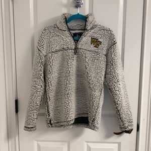 Boxercraft Wake Forest University White/Black Quarter Zip Fleece, size XS